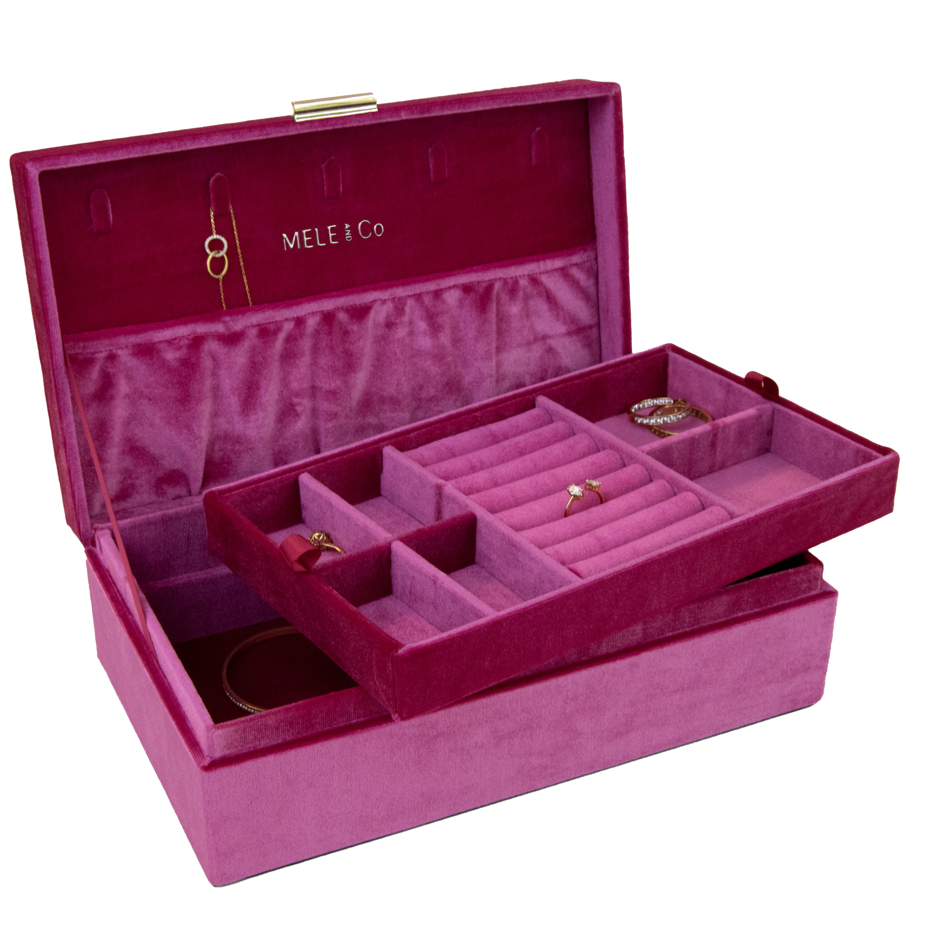 Jewel Magenta Fabric Jewelry Box | Mele - Canada